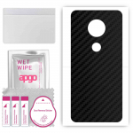apgo Protective Skin Sticker for the back compatible with Motorola Moto E5, Wrap Film, Foil, Vinyl - Pattern Carbon Black