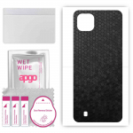 apgo Protective Skin Sticker for the back compatible with Realme C20A, Wrap Film, Foil, Vinyl - Pattern Black Honeycomb