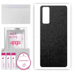 apgo Protective Skin Sticker for the back compatible with Vivo Y74s, Wrap Film, Foil, Vinyl - Pattern Black Honeycomb