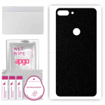 apgo Protective Skin Sticker for the back compatible with HTC Wildfire E Lite, Wrap Film, Foil, Vinyl - Pattern Matte Black