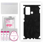 apgo Protective Skin Sticker for the back+sides compatible with Infinix Hot 12 Play, Full Wrap Film, Foil, Vinyl - Pattern Black Camo