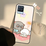 Peach and Goma Cats, skirtas Realme GT Neo 2 3 Master 9i 8i 8 9 Pro Plus dangtelis, skirtas OnePlus 10 Pro 9 9R Nord2 Case Realme C3
