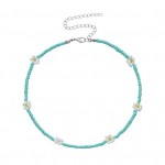 Moteri&scaron;ki karoliai, spalvingi karoliukai, gėlių papuo&scaron;alai, galvanizavimo karoliukai, raktikaulio grandinėlė, gimtadienio dovana F