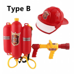 Ugniagesio kuprinė vandens &scaron;autuvai su ugnies kepure Vaikams vasaros lauko vandens žaislai prie baseino paplūdimio vakarėliui teikia ugniagesių vandens purk&scaron;tuvą