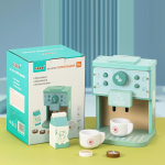 Vaikų dovanos Juokingas Montessori mokomasis vaidinimas, žaidžiantis medinės virtuvės prabangus kavos aparato rinkinys, skirtas mažų vaikų žaislams