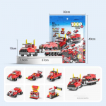 1000vnt 6in1 Miesto policijos vadovybės sunkvežimiai Statybiniai blokai Policininkas Robotas Automobilis Sraigtasparnis Modelis Plytos Žaislai vaikams Racing trailer-1000Pcs