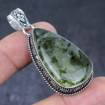 Prehnite Gemstone Handmade 925 Sterling Silver Gift Jewelry Pendant 2.25 e7t79