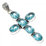 Swiss Blue Topaz Gemstone Handmade 925 Sterling Silver Pendant 2.99 u6n75