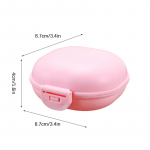 Mini Travel Soap Box with Lid Portable Soap Case Dish Shower Bathroom Drain Soap Container Tray Bathroom Accessories Dustproof rožinė