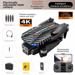Naujas D9 kliūčių i&scaron;vengimo dronas ESC 4K HD plataus kampo triguba kamera be &scaron;epetėlių optinio srauto padėties nustatymo WIFI FPV nuotolinio valdymo keturkopterio dovanų žaislas