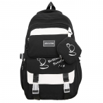 Moteri&scaron;ka spalvota kuprinė didelės talpos studentų mokyklinė krep&scaron;ys koledžo stiliaus kuprinė su monetų pinigine