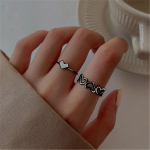 Aukso Sidabro Spalvos Porų Žiedų Rinkinys &Scaron;irdies Drugelio Formos Moteri&scaron;kas Žiedas Mada Meilės Papuo&scaron;alai Moterims Mergaitėms Dovana Pankroko Lydinio Žiedas