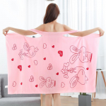 Ne&scaron;iojamas vonios rank&scaron;luostis Superfine Fiber vonios chalatas Mink&scaron;tas sugeriantis rank&scaron;luostis namams Odai nekenksmingas SPA paplūdimio rank&scaron;luosčiai namų tekstilė 80*135cm &scaron;viesiai violetinė spalva