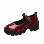 Lolita Shoes Japanese Girl Platform Juodi auk&scaron;takulniai madingi apvalūs pir&scaron;tai Mary Jane Moteri&scaron;ki lakinės dirbtinės odos studenti&scaron;ki Cosplay batai