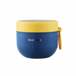 Izoliuotas puodelis Mikrobangų krosnelėje saugaus i&scaron;kylos reikmenys nerūdijantis nerūdijantis plienas, naktinis avižų konteineris, patvari &scaron;ilumos izoliacija 600ML raudona