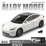 1/24 Tesla Model 3 lieto lydinio automobilių modelių kolekcija, papuo&scaron;alai, gimtadienio dovanos, garsas ir &scaron;viesa, kalėdinės dovanos, žaislai vaikams balta