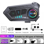 1/2 vnt. Bluetooth motociklo &scaron;almo interkomo ausinė, vandeniui atspari, triuk&scaron;mo mažinimas, 2 vairuotojų komunikacija, muzikos dalijimasis, interfonas