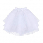 Sijonas &scaron;urmuliuojantis apatinis sijonas auk&scaron;tu juosmeniu Trimatis siuvimas &scaron;viesus tiulis, platus elastingas juosmuo moteri&scaron;kas tiulio apatinis sijonas 45cm balta