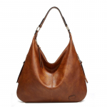 Moteri&scaron;kos rankinės rankinės PU odos mados Hobo pečių krep&scaron;iai su reguliuojamu pečių dirželiu 44cm*5cm*34cm ruda