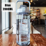 2 litrų sportinė vandens butelis su &scaron;iaudeliu vyrams moterims fitneso vandens buteliai lauko &scaron;alto vandens buteliai su laiko žymekliu gėrimai