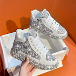 Pilni deimantų storu padu moteri&scaron;ki batai 2024 nauji personalizuoti vandens deimantais spalvoto siuvinėjimo laisvalaikio batai auk&scaron;tu aulu sportiniai batai 36 sidabras