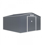Metalinis sodo namelis 12,99 m&sup2; - 340 x 382 x 210 cm - NEPTUNE - Tvirtinimo komplektas įtrauktas, 2 stumdomos durys - Pilka pilka