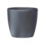 ELHO Brussels Pot de fleurs rond Roues 40 - Noir - &Oslash; 39 x H 37 cm - int&eacute;rieur - 100% recycl&eacute;