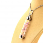 Pierres et Min&eacute;raux. Collier Kunzite brut. Mod&egrave;le tube 50 mm.