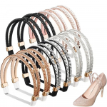 5 poros elastinių auk&scaron;takulnių batrai&scaron;čių su cirkoniais - neslystantys nuimami batrai&scaron;čiai auk&scaron;takulniams, sandalams ir &scaron;lepetėms, 5 stilingos spalvos 5 pairs