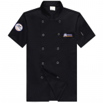 Unisex Vyrai Moterys Trumpomis rankovėmis Juoda Balta Chef Jakcet Maitinimas Maitinimas Virtuvė darbo uniforma XXXXL