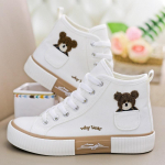 Pocket Bear High Top Shoes Women Ins Canvas Shoes Board Shoes Didesnio dydžio moteri&scaron;ki batai 35 juoda