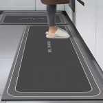 Atsparus vandeniui ir alyvai atsparus diatominio purvo virtuvės kilimėlis &ndash; sugeriantis, neslidus, neplaunamas pėdų kilimas 60cm*200cm Wide, Thick, Drop Resistant