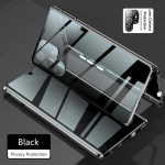 Huawei P30 Pro P40 Pro+ P50 P60 P70 Pura Ultra apsauginis magnetinis grūdinto stiklo dėklas su dvipusiu objektyvo apsauga ir objektyvo apsauga. Huawei Pura 70 Pro juoda