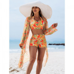 2025 Naujas Stilingas Bikini Trijų Dalių Rinkinys su Užmetu M