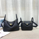 Lindi Rankinė Natūrali Oda Togo Karvės Oda Auksinė Sagtis Nauja Lindi Gydytojo Rankinė Tiesiogiai Didelės Talpos Rankinės 18x10x12cm juoda