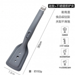 2 viename kepimo mentelė-žnyplės silikoninės daugiafunkcinės kepsnių žnyplės keptai žuviai nerūdijančio plieno omleto blynų maisto žnyplės mentelė raudona