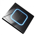 Wall Button Light Switch Tempered Glass Panel LED Switch 1/2/3/4 Gang Wall Glasses Panel Switch with Led Indicator B