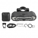 Daugiafunkcinis i&scaron;manusis dviračio galinis stabdžių žibintas su nuotolinio valdymo pultu, apsaugos nuo vagystės signalizacijos funkcija, 6 įspėjimai