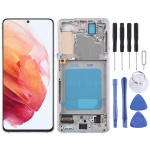 Samsung Galaxy S21 5G SM-G991 TFT LCD Ekrano Skaitmenizatorius Pilnas Surinkimas su Rėmeliu sidabras