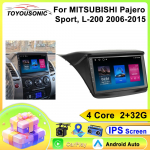 Automobilinis radijas Carplay MITSUBISHI Pajero Sport, L-200 2006-2015 Navigacija GPS Android Auto Multimedijos grotuvas Stereo įrenginys WiFi BT Ne 2din 4G 4 core 2GB+32GB CP