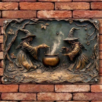 2D Flat Wooden Sign 30*20cm Vintage Witch Alchemy Square Wooden Decorative Sign, Perfect for Bar, Restaurant, Living Room Decor & More, Decorative 30*20cm
