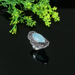 Aquamarine Handmade 925 Sterling Silver Jewelry Ring Size 8.5 y9y82