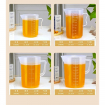 Plastikiniai puodeliai 15/50/100/150/250/500/1000 ml Premium skaidraus plastiko graduotas matavimo puodelis su snapeliu, be rankenos, virtuvės įrankis 15ml