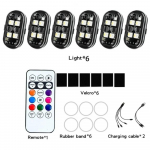 Belaidės LED stroboskopinės lemputės su nuotolinio valdymo pultu, RGB mirksinti lempa, prie&scaron;sąlyginės įspėjamosios lemputės, galinis žibintas sraigtasparniui, dviračiui, automobiliui, motociklui