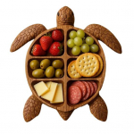 A&scaron;tuonkojo užkandžių lenta, jūros gėrybių serviravimo padėklas sūriui, mėsai, vaisiams, vandenyno tema, medinė maisto lėk&scaron;tė susibūrimams Small A