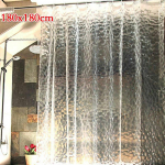 1 vnt. 180x180cm 3D Vonios Du&scaron;o Užuolaida Skaidri Storesnė Vandeniui Atspari Užuolaida balta