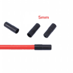 100 vnt. 4/5 mm dviračio plastikiniai pavarų perjungimo stabdžių trosų antgaliai užspaudžiami 5mm juoda