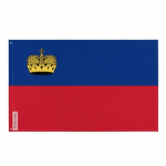 Lichten&scaron;teino vėliava &ndash; 128 x 192 cm &ndash; Atsparus poliesteris &ndash; 2 metalinės kilpos &ndash; Naudojimui patalpose / lauke &ndash; Pikselių forma gryna