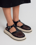 Platforminės basutės su tinkleliu Evromoda 526754 36 juodos odinės 36