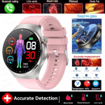 2025 Naujas Tikslus Kraujo Lipidų &Scaron;lapimo Rūg&scaron;ties I&scaron;manusis Laikrodis Vyrams Moterims EKG+PPG Kraujospūdis Bluetooth skambutis Sveikatos I&scaron;manusis Laikrodis pink-silicone